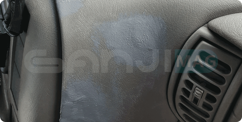 پلاستیک خودرو خشک و کدر شده قبل از احیا