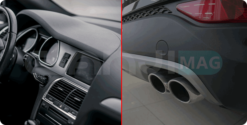 مقایسه پلاستیک داخلی براق و پلاستیک خارجی کدر خودرو