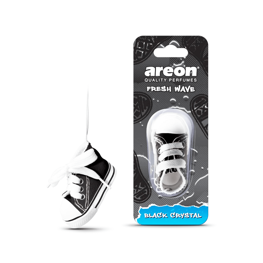 خوشبوکننده آویز آرئون با رایحه Black Crystal مخصوص خودرو Areon Fresh Wave Air Freshener