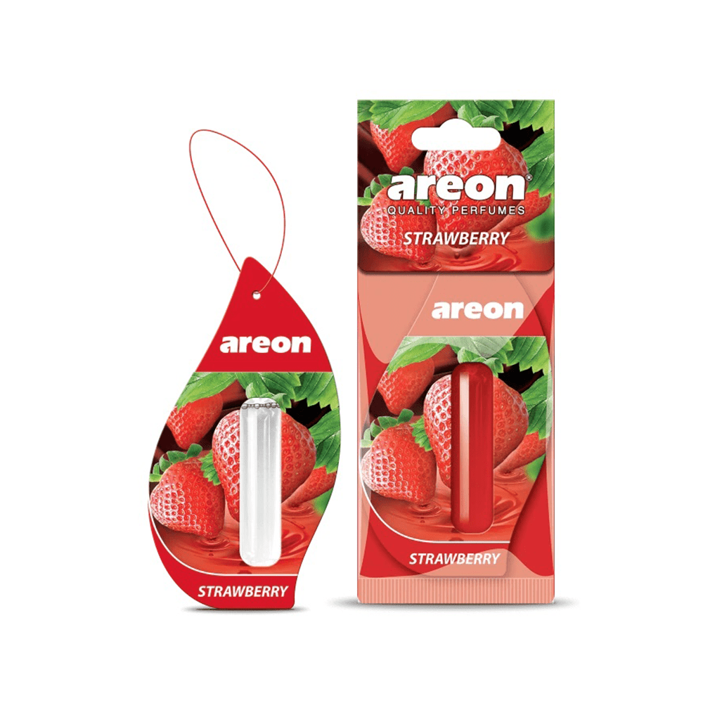 خوشبوکننده آویز خودرو آرئون مدل مایع 5 میلی‌لیتر با رایحه توت فرنگی Areon Liquid Strawberry Air Freshener