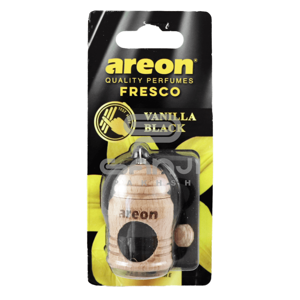 خوشبوکننده فانوسی مخصوص خودرو آرئون با رایحه وانیل سیاه مدل فرسکو Areon Fresco Vanilla Black Air Freshener