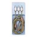 کابل USB فشن دارای 3 اتصال مناسب تمامی تبلت ها و موبایل ها کابل-FASHION CABLE طلایی
