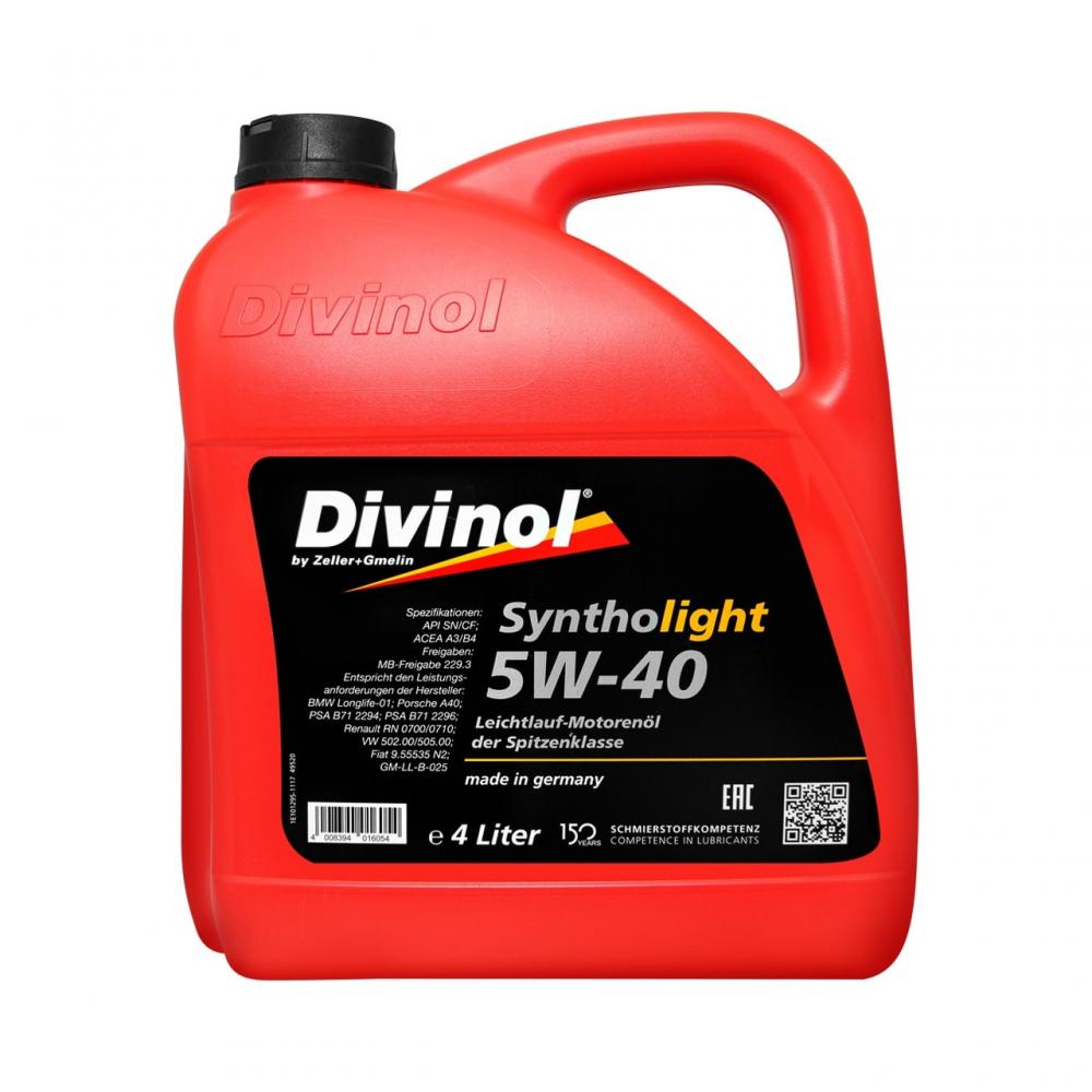 روغن موتور خودرو 5W-40 دیوینول مدل Syntholight A3 پنج لیتری Divinol