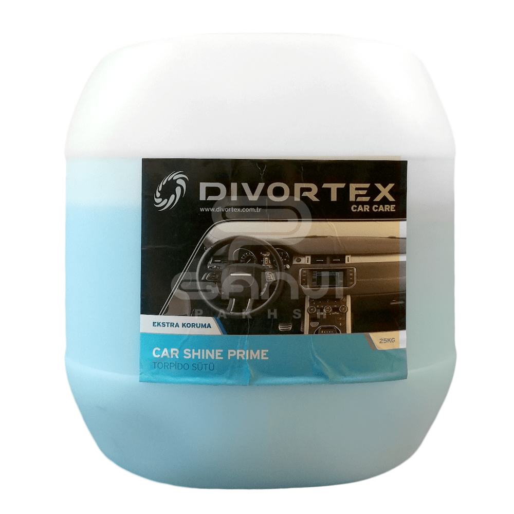 محلول تمیزکننده داشبورد و سطوح پلاستیکی داخلی خودرو 25 لیتری مدل CAR SHINE PRIME دیورتکس-Divortex