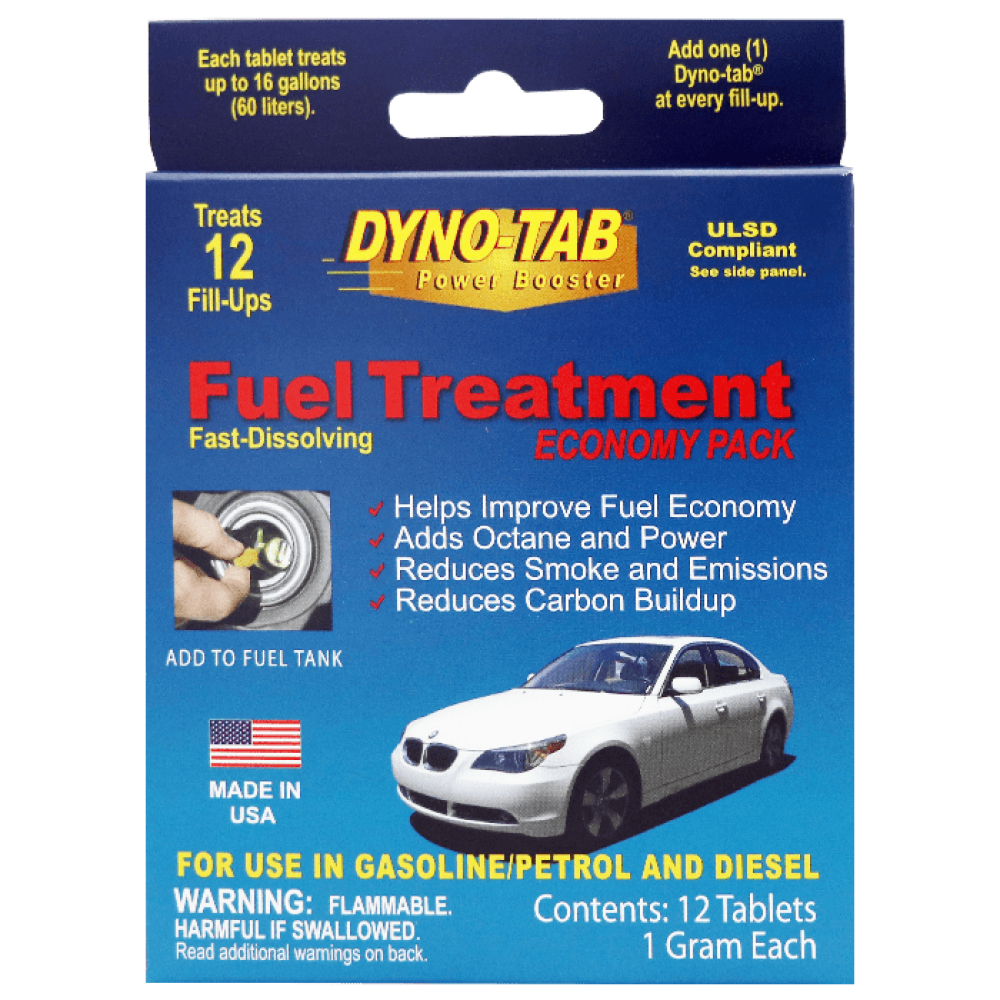 قرص بهینه ساز مصرف بنزین داینوتب-Dyno Tab بسته 12 عددی