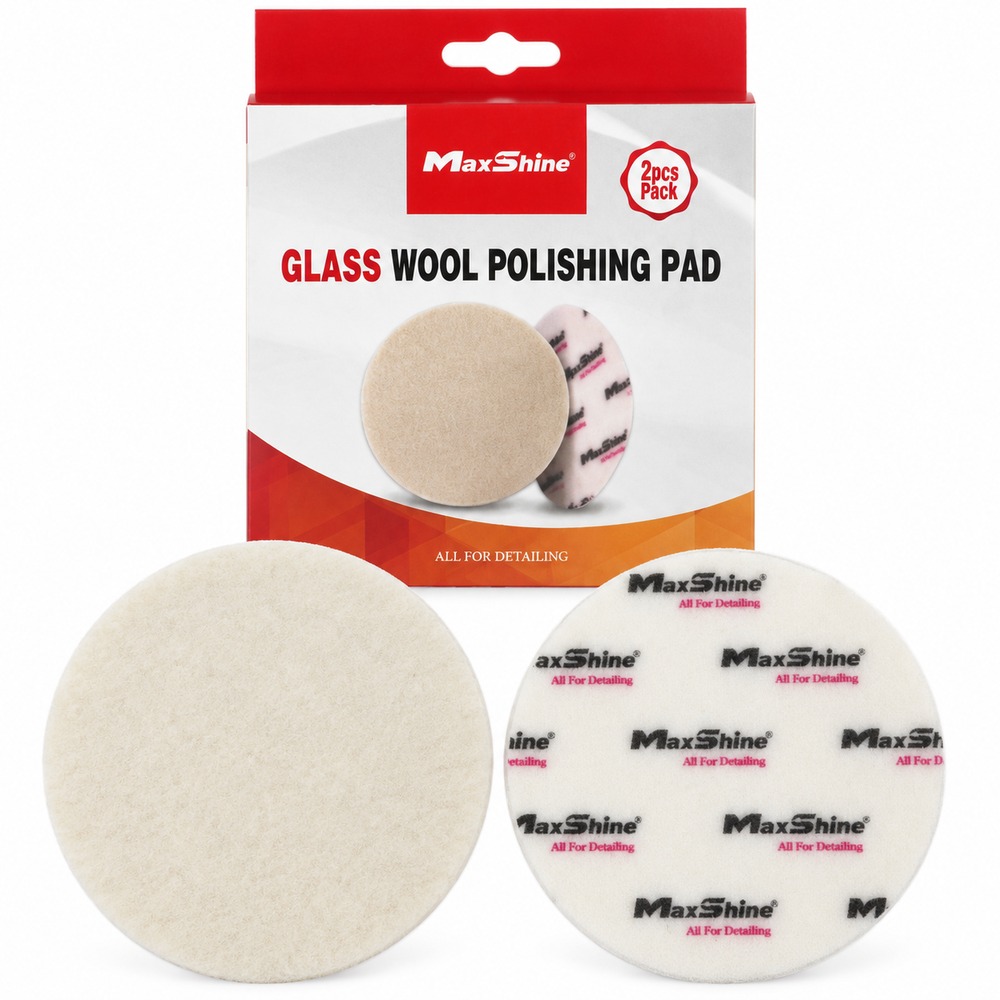 پد نمدی پولیش شیشه مکس‌شاین 130 میلی‌متر بسته 2 عددی MaxShine Glass Wool Polishing Pad