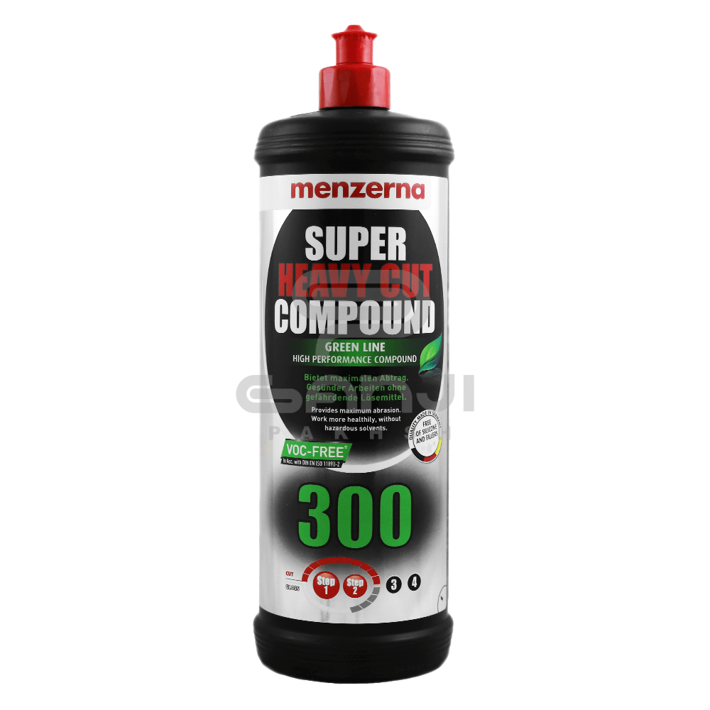 پولیش بسیار زبر منزرنا مدل 300 مخصوص بدنه خودرو Menzerna super heavy cut 300 rubbing compound مدل Green Line