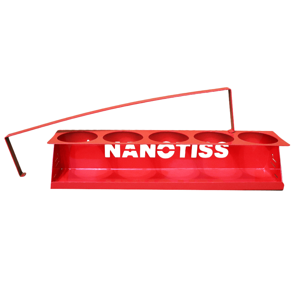 شلف و قفسه دیواری نانوتیس مخصوص نگهداری از مواد پولیش بدنه خودرو دارای بخش آویز اسپری NanoTiss