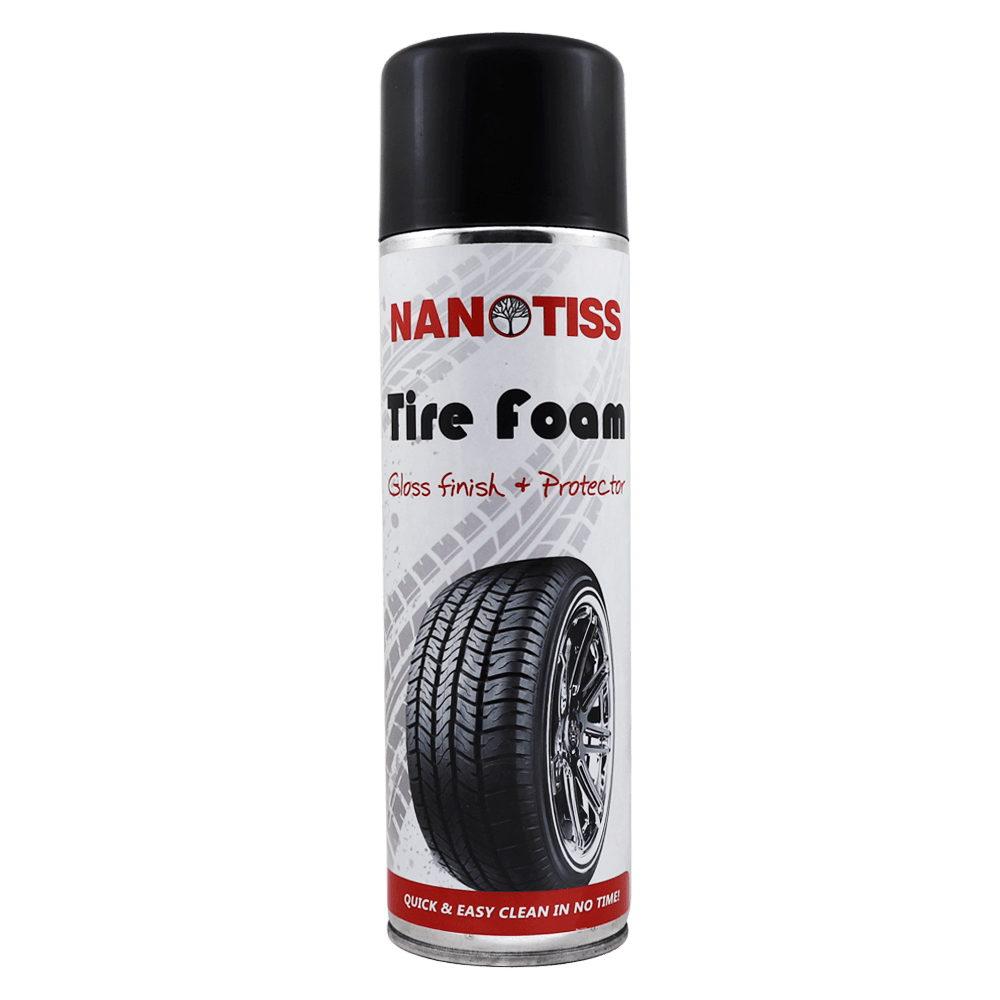 اسپری واکس لاستیک نانوتیس براق کننده مخصوص سطوح لاستیکی و تایر خودرو NanoTiss Tire Foam