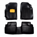 کفپوش سه بعدی 3D چرمی اتوفیت مخصوص خودرو سانگ یانگ تیوولی کفپایی مشکی Tivoli