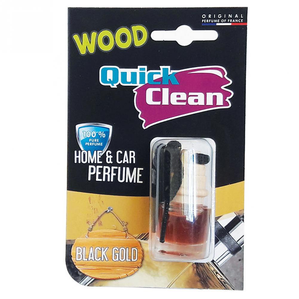 خوشبو کننده فانوسی خودرو مدل Wood Black Gold کوئیک کلین-Quick Clean