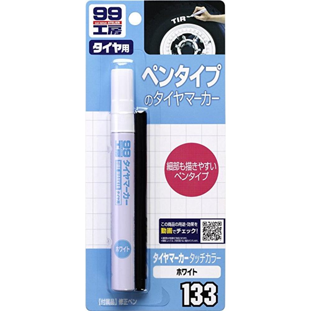 قلم مخصوص نوشتن سفید رنگ برای لاستیک مشکی خودرو Soft99