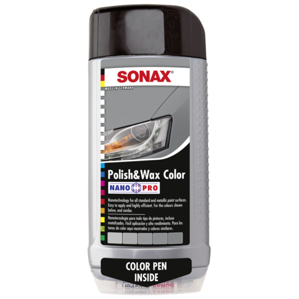 پولیش و واکس رنگی طوسی سوناکس مخصوص بدنه خودرو Sonax  مدل Polish & Wax Color