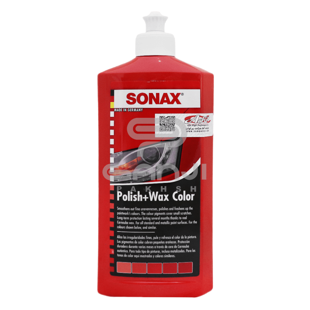 پولیش و واکس رنگی قرمز سوناکس مخصوص بدنه خودرو Sonax مدل Polish & Wax Color