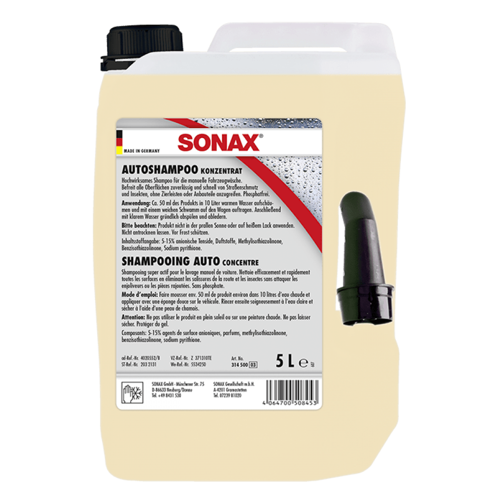شامپو براق کننده غلیظ 5 لیتری سوناکس Sonax مدل Auto Shampoo