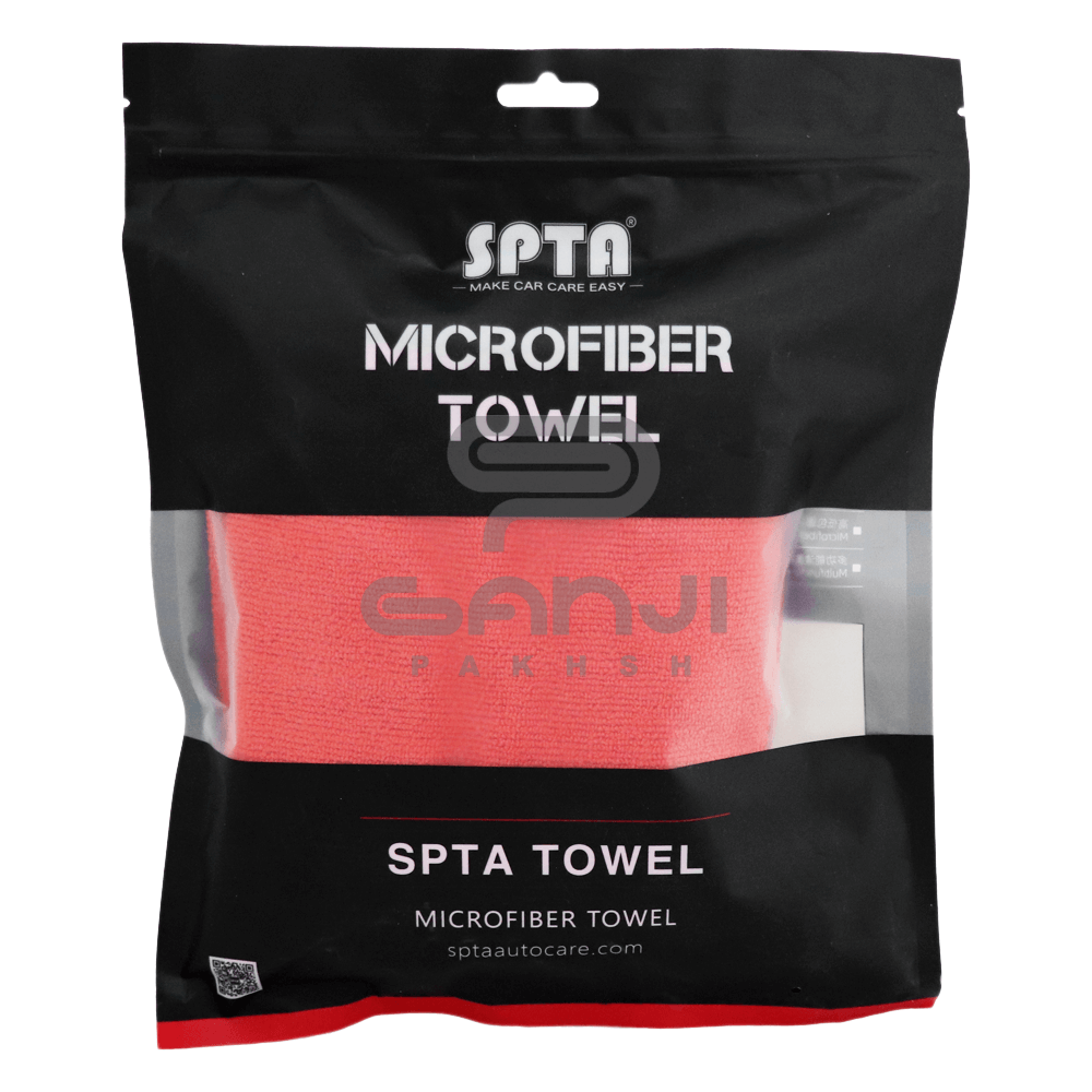 حوله مایکروفایبر بسیار نرم اس پی تی ای دستمال مخصوص خودرو رنگ قرمز SPTA Microfiber Towel