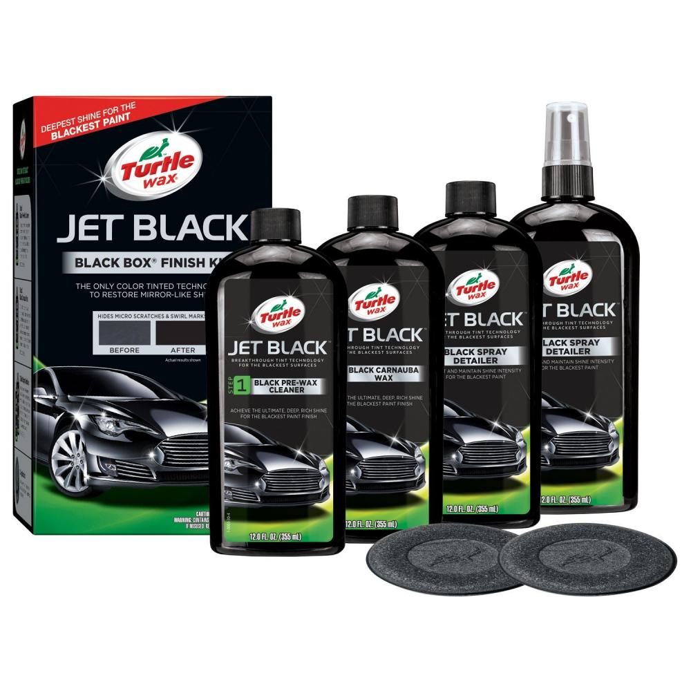 کیت کامل تمیز کننده براق و نو کننده مخصوص خودرو های مشکی رنگ ترتل واکس-Turtle Wax مدل Jet Black