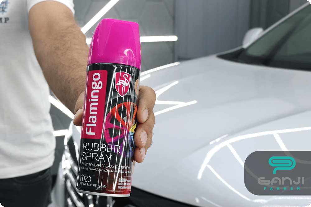 اسپری لایه محافظ پلاستیکی نانو طلایی فلامینگو قابل استفاده بر روی کلیه سطوح بدنه خودرو Flamingo