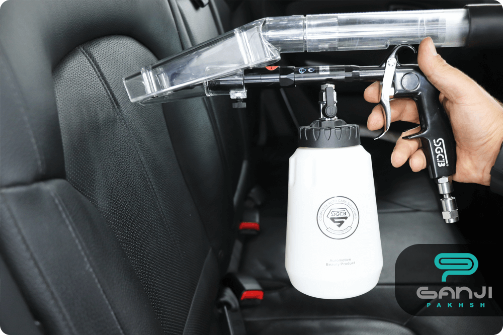  SGCB Pro High Velocity Vac Auto Interior Cleaning Brush Gun  with Suction Hood, Adjustable Car Cleaning Air Duster Gun Water Spray Air  Wash Cleaning Gun Tool w/Brush Nozzle & 4 Rubber