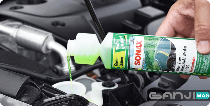 ریختن شیشه شوی در مخزن 