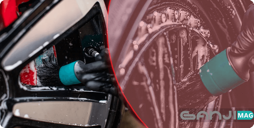 استفاده قلمو برای تمیز کردن رینگ و ترمز