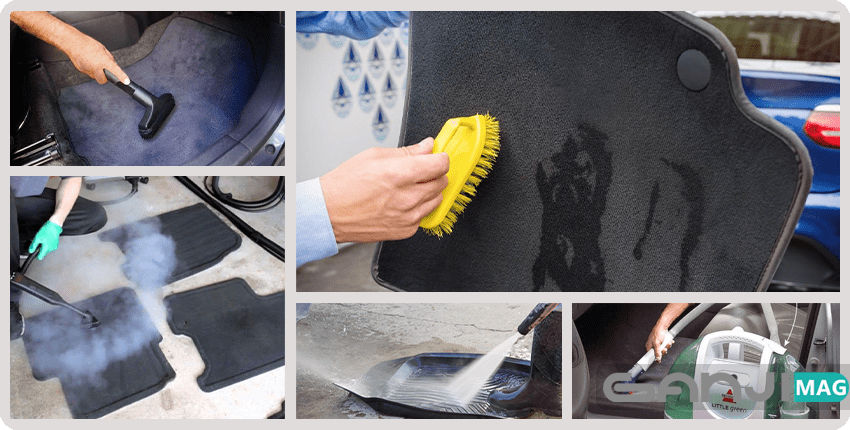 تمیز کردن کف پایی خودرو